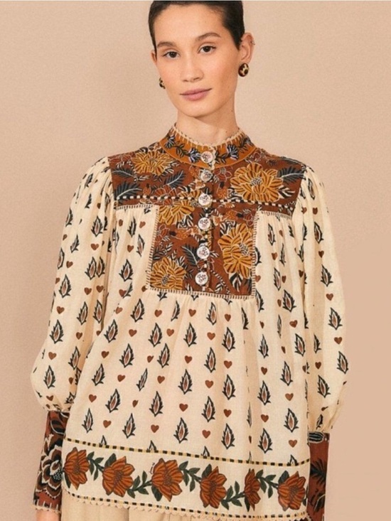 FARM Rio Tops - FARM Rio Ainika Printed Blouse